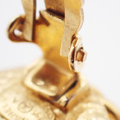 Chanel Vintage Round Clip-On Earrings Metal with Faux Pearl