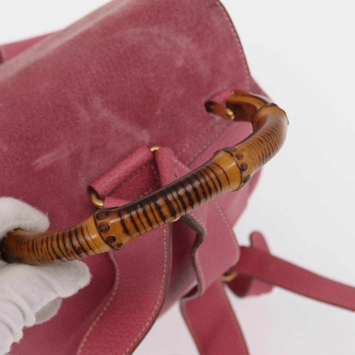Gucci Vintage Bamboo Backpack Suede