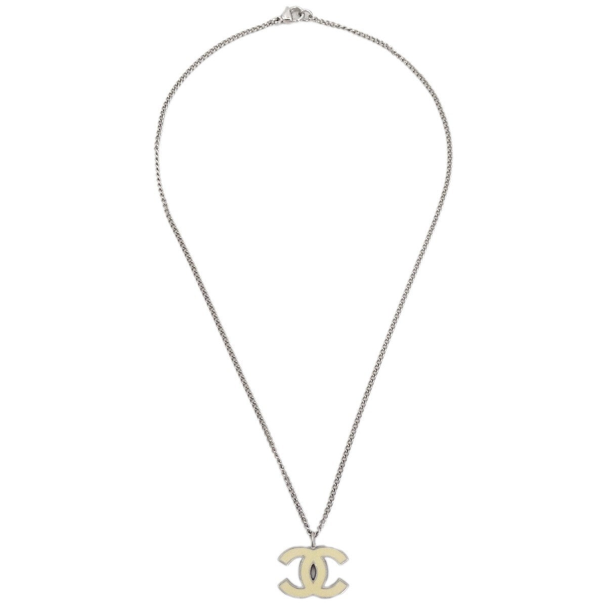 Chanel CC Logo Pendant Necklace Metal