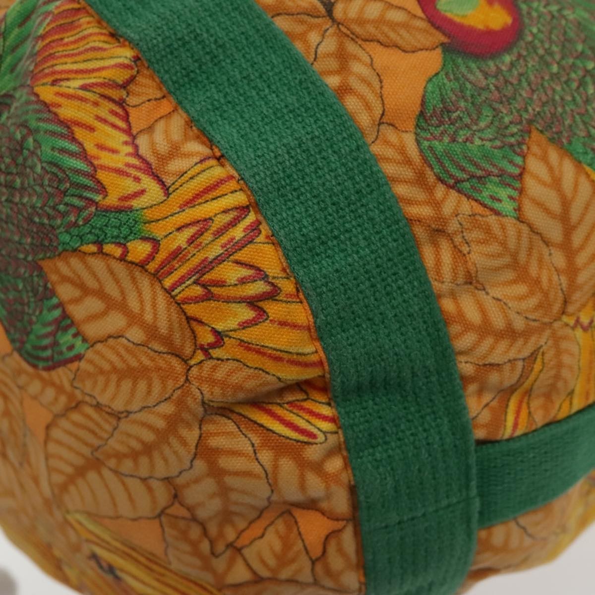 Hermes Vintage Drawstring Bucket Shoulder Bag Printed Canvas