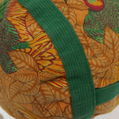 Hermes Vintage Drawstring Bucket Shoulder Bag Printed Canvas