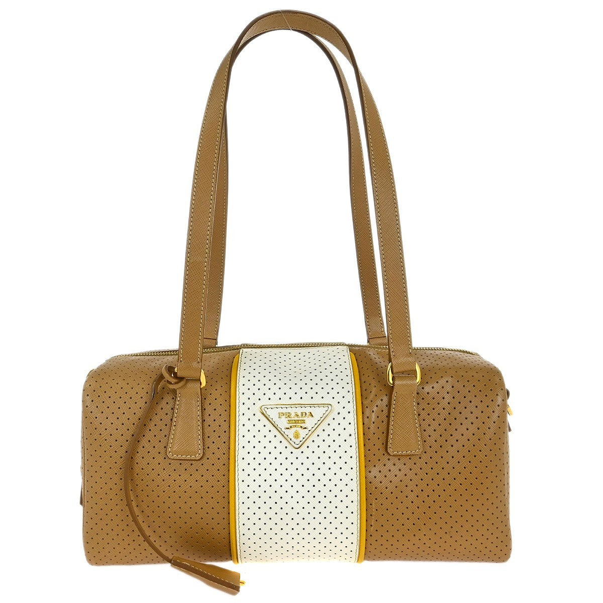 Prada Barrel Bag Perforated Saffiano Leather