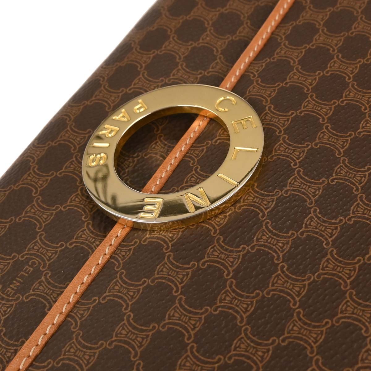 Celine Vintage Flap Shoulder Bag Macadam Coated Canvas