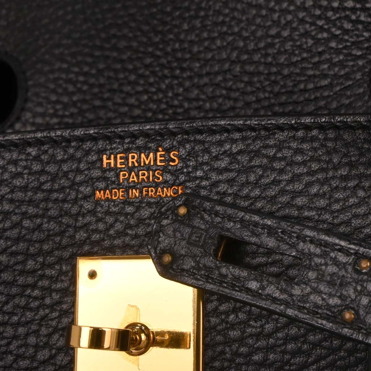 Hermes Birkin Handbag Black Ardennes with Gold Hardware