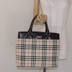 Burberry Nova Check Tote Canvas and Leather