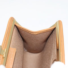 Christian Dior Vintage Honeycomb Zip Pouch Coated Canvas