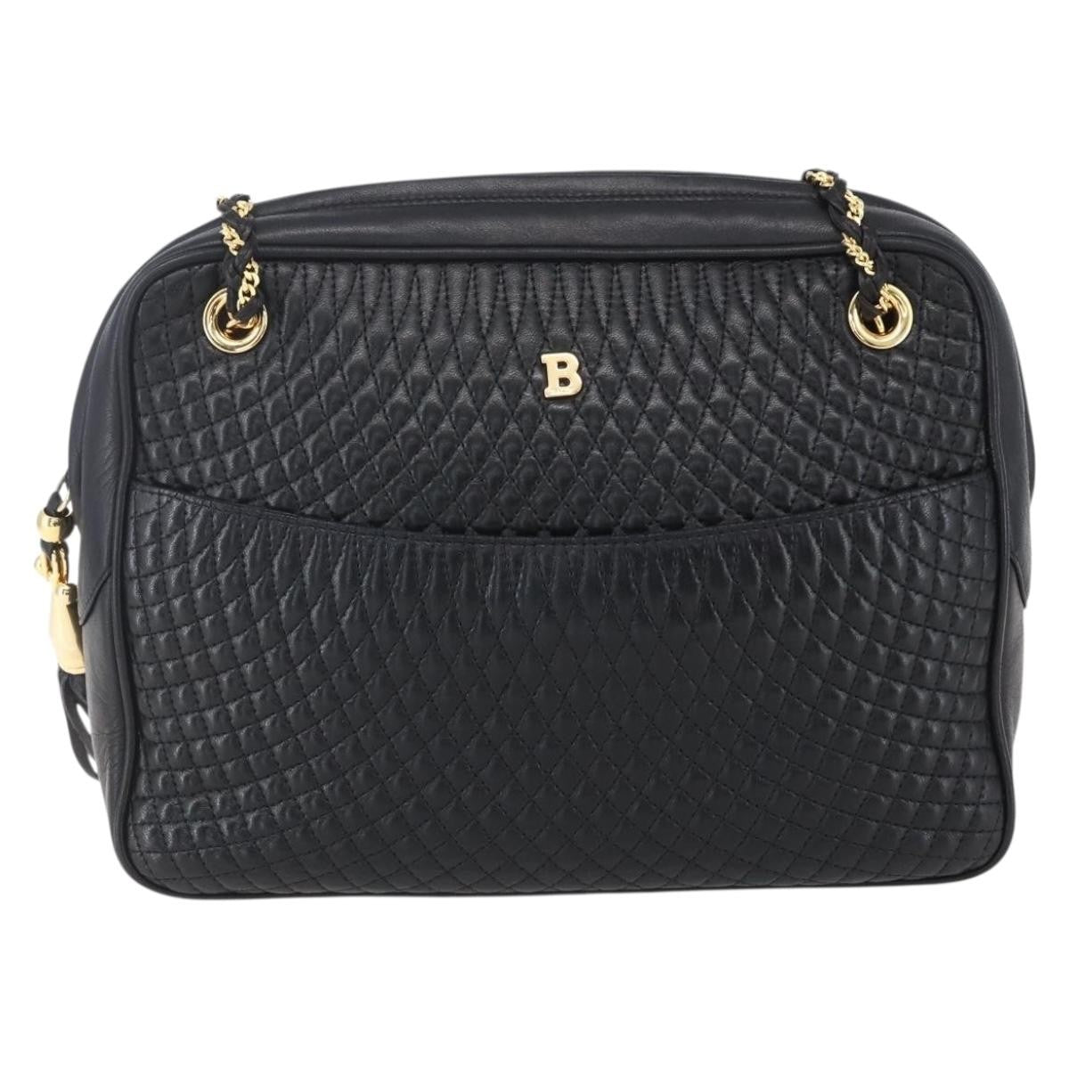 Bally Vintage Chain Shoulder Bag Quilted Leather