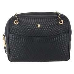 Bally Vintage Chain Shoulder Bag Quilted Leather