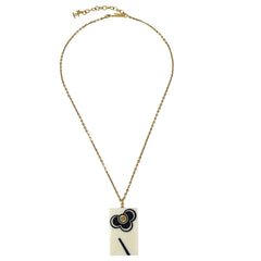 Chanel Vintage CC Rectangular Pendant Necklace Metal and Resin