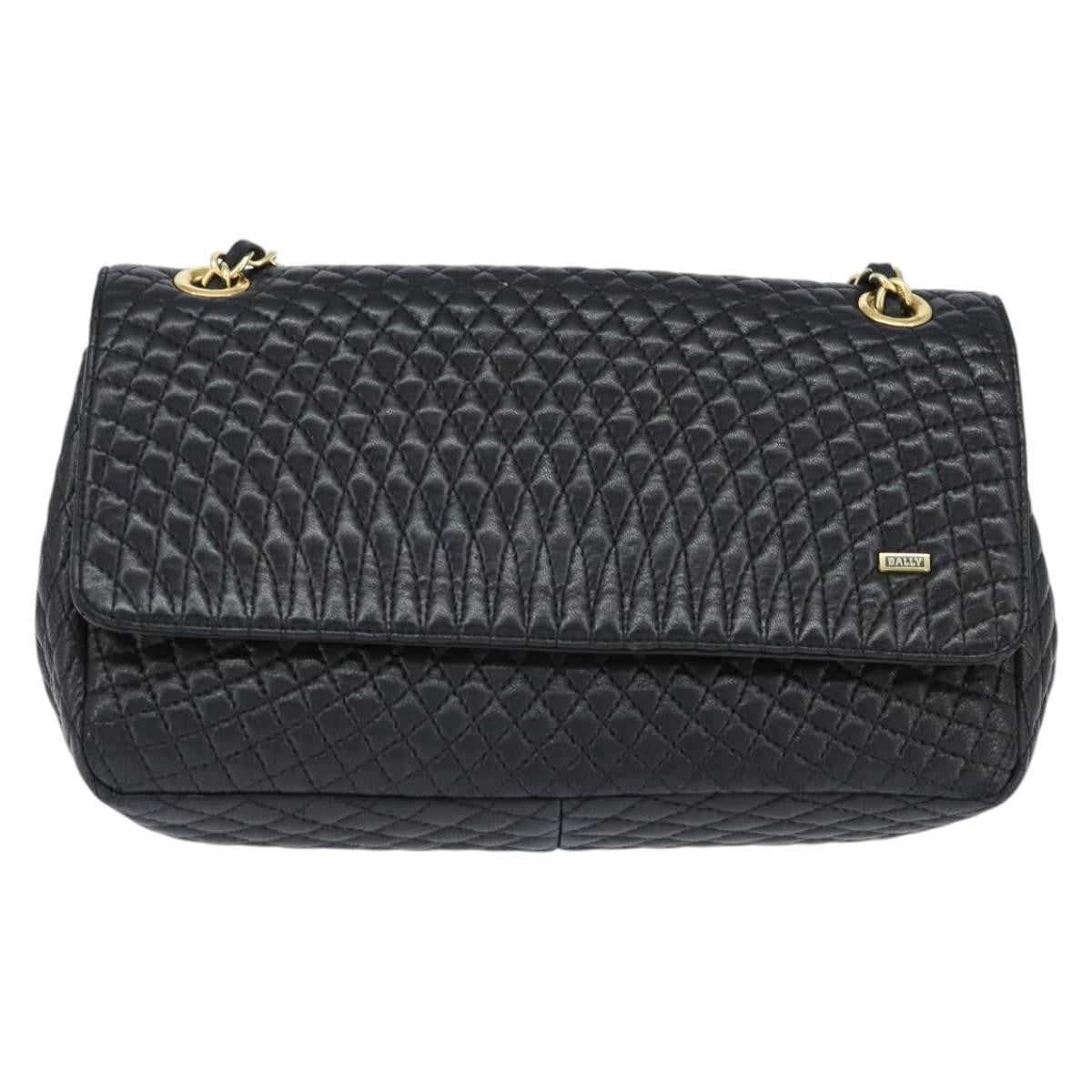 Bally Vintage Chain Shoulder Bag Quilted Leather