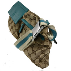 Gucci Vintage Double Belt Bag GG Canvas with Leather