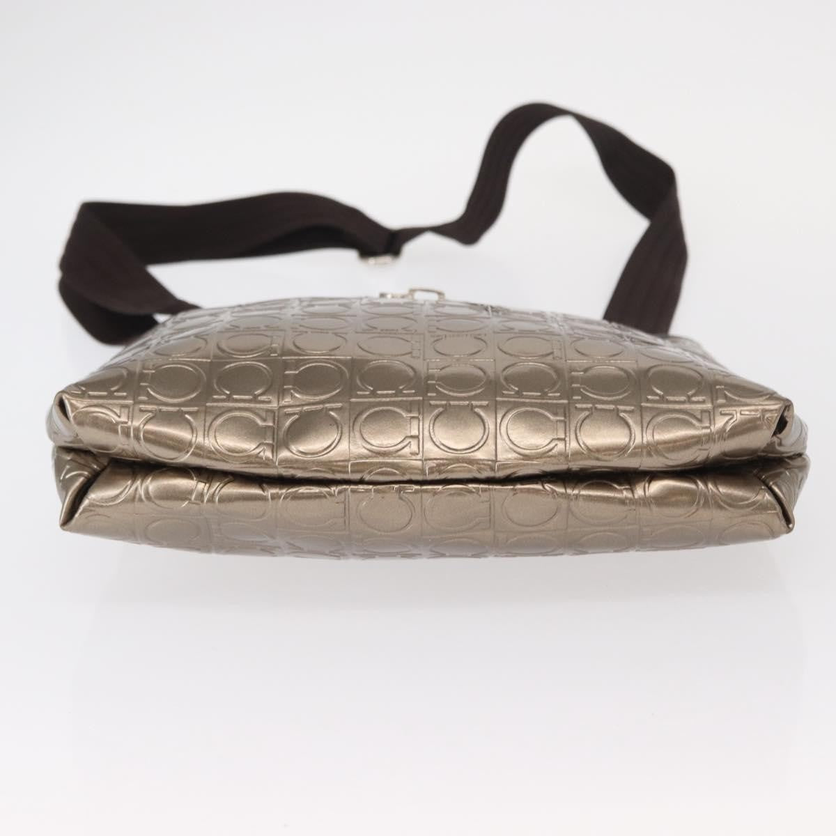 Salvatore Ferragamo Gancini Shoulder Bag Patent Leather