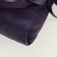 Prada Double Turn Lock Flap Bag Leather with Fringe