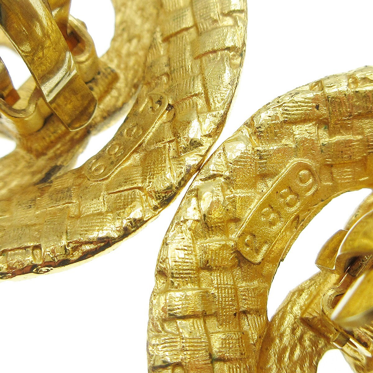 Chanel CC Button Clip-On Earrings Metal