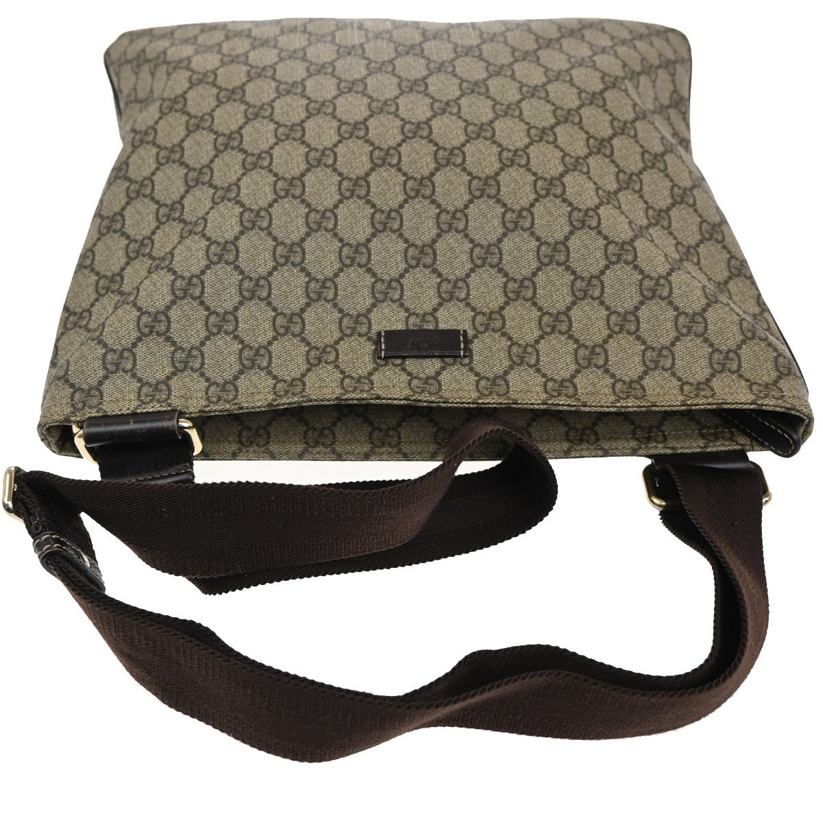 Gucci Zip Top Messenger Bag GG Coated Canvas