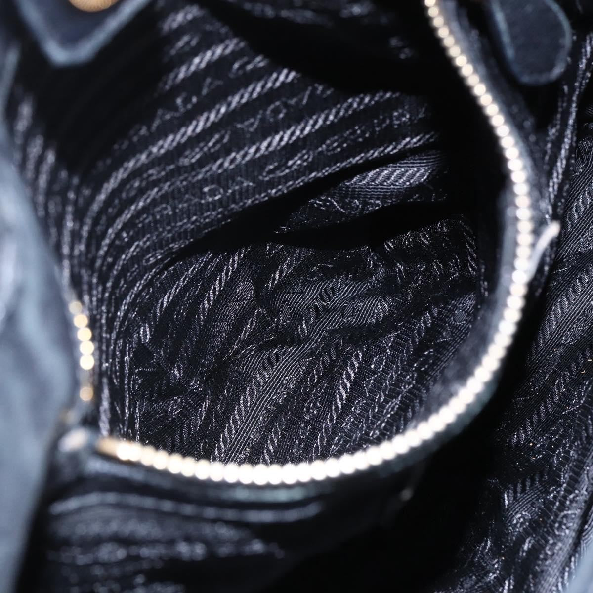 Prada Bow Tie Pleated Tote Leather