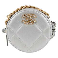 Chanel 19 Round Clutch with Chain Quilted Leather