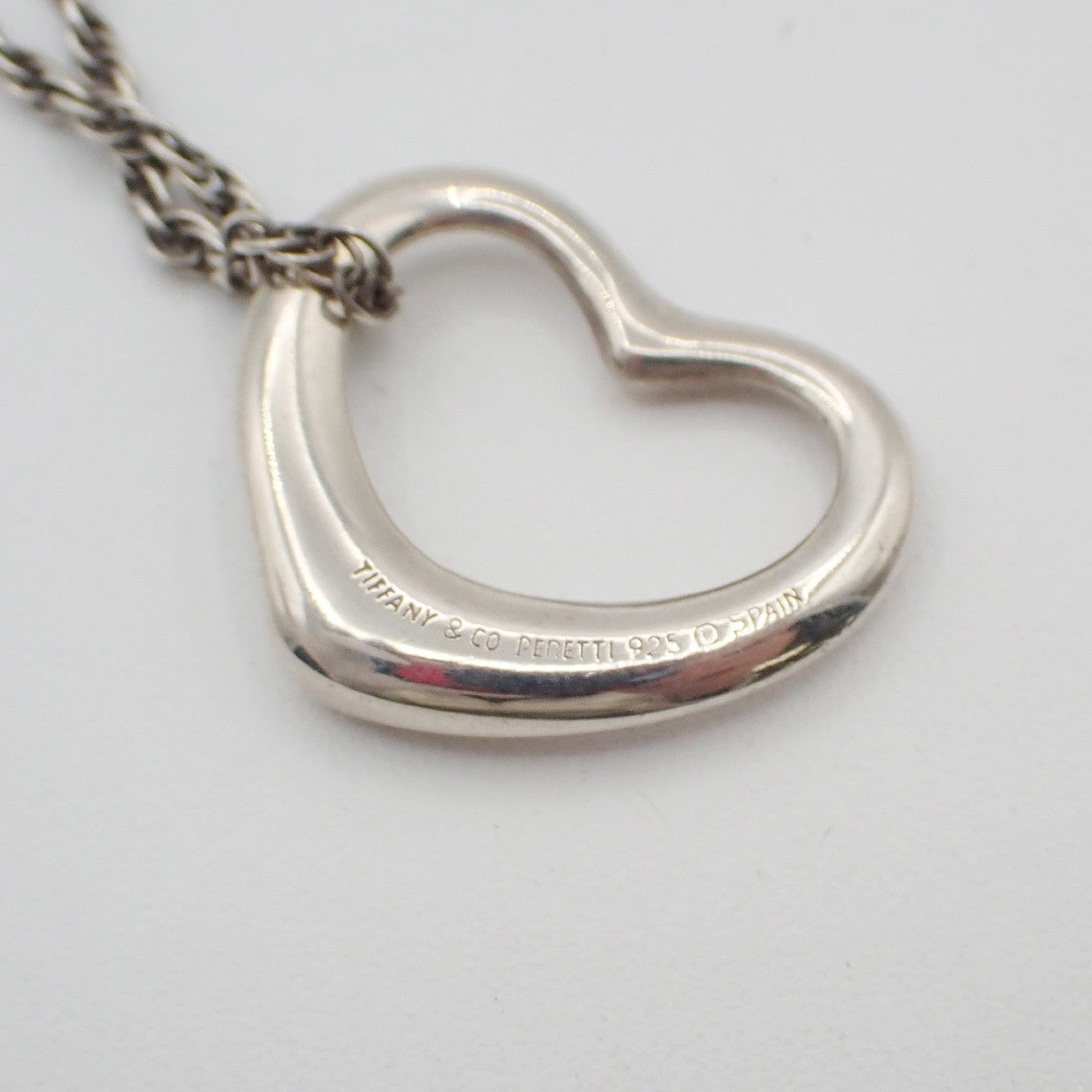 Tiffany & Co. Elsa Peretti Open Heart Pendant Necklace Sterling Silver