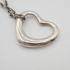 Tiffany & Co. Elsa Peretti Open Heart Pendant Necklace Sterling Silver