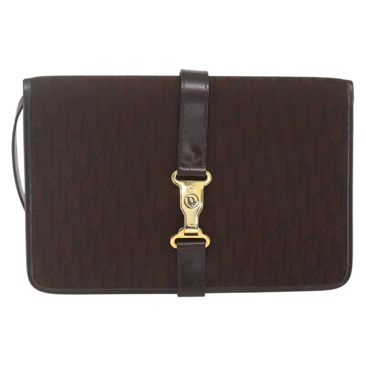 Christian Dior Vintage Trotter Shoulder Bag Canvas