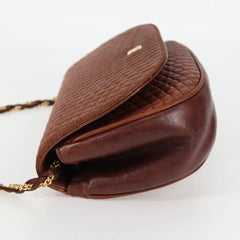 Bally Vintage Chain Shoulder Bag Quilted Leather