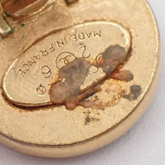 Chanel Vintage CC Round Button Clip-On Earrings Metal