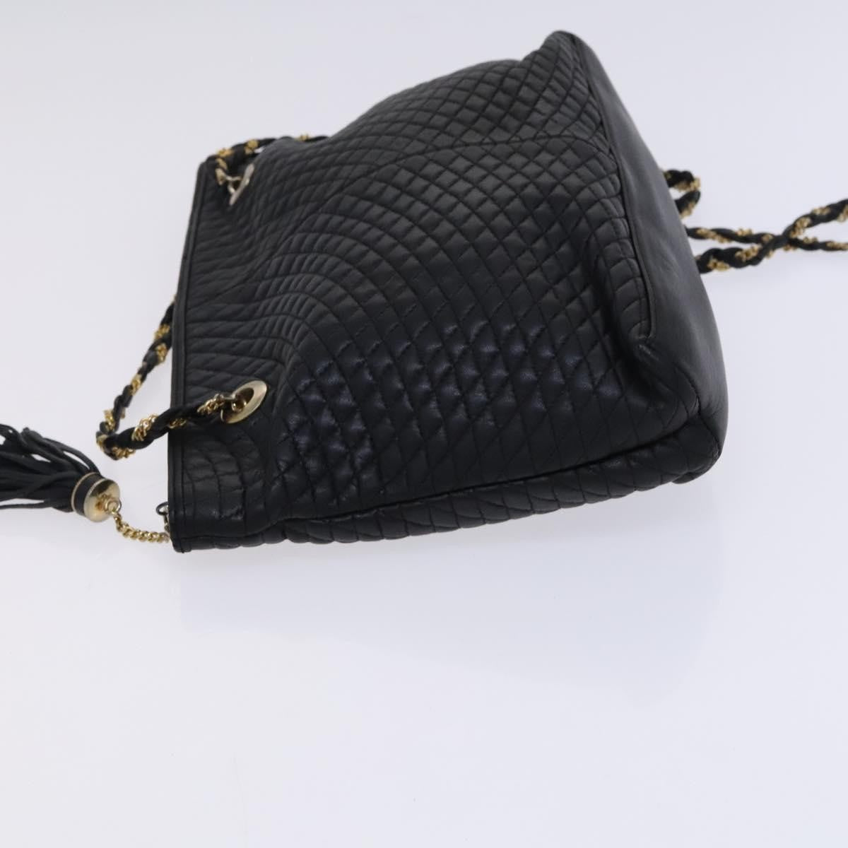 Bally Vintage Chain Shoulder Bag Quilted Leather