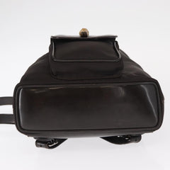 Gucci Vintage Bamboo Backpack Nylon and Patent Leather
