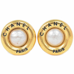 Chanel CC Hoop Clip-On Earrings Crystal Embellished Metal