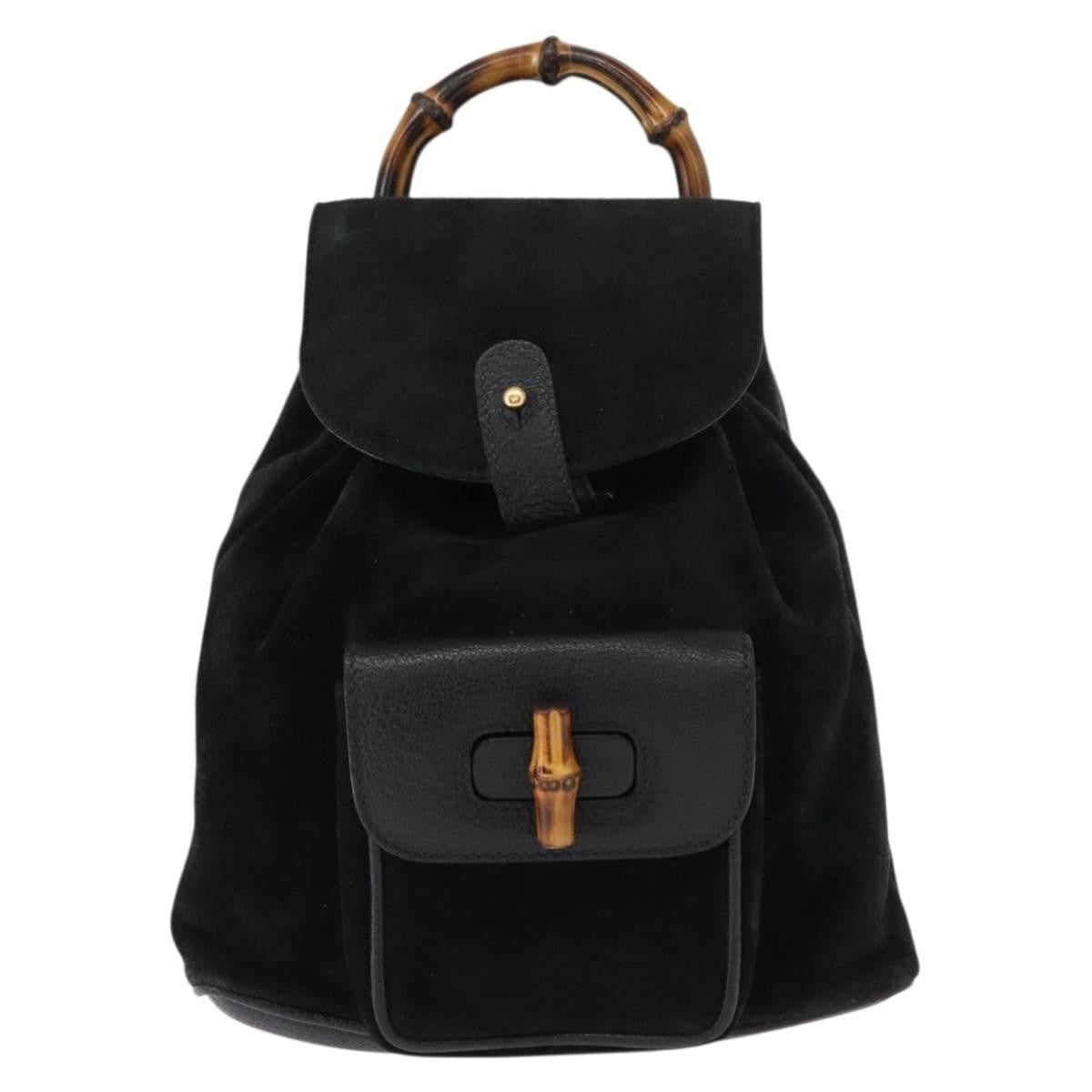 Gucci Vintage Bamboo Backpack Suede
