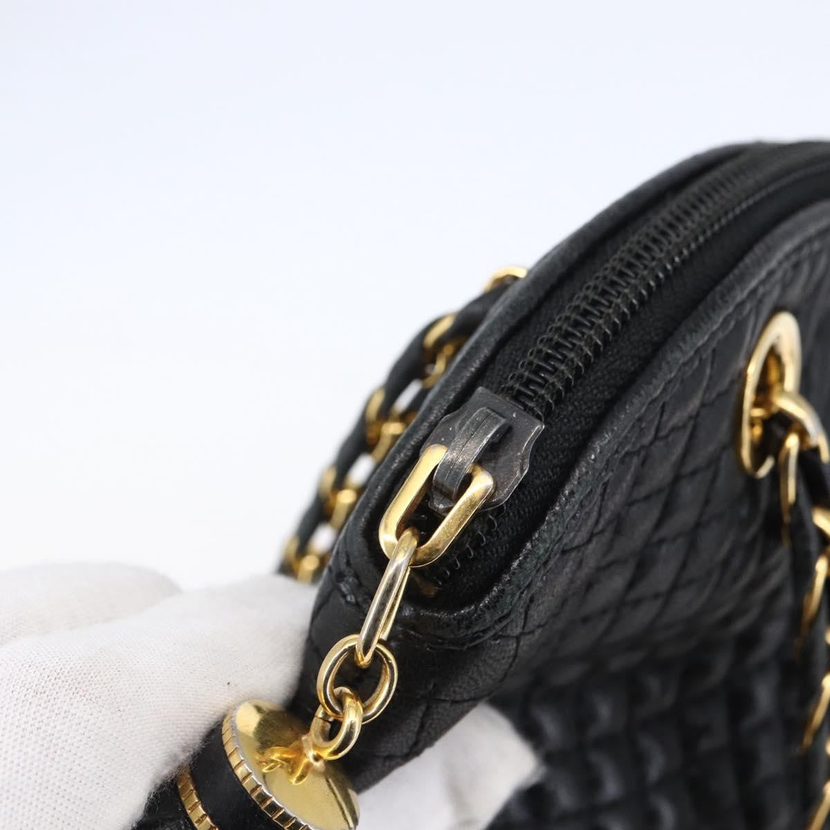 Bally Vintage Chain Shoulder Bag Quilted Leather