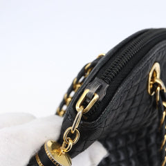 Bally Vintage Chain Shoulder Bag Quilted Leather