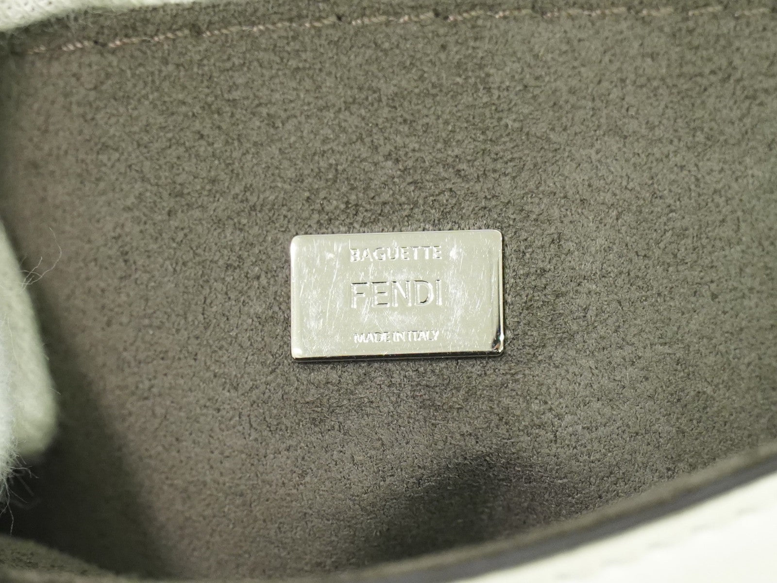 Fendi Double Baguette Embroidered Studded Leather