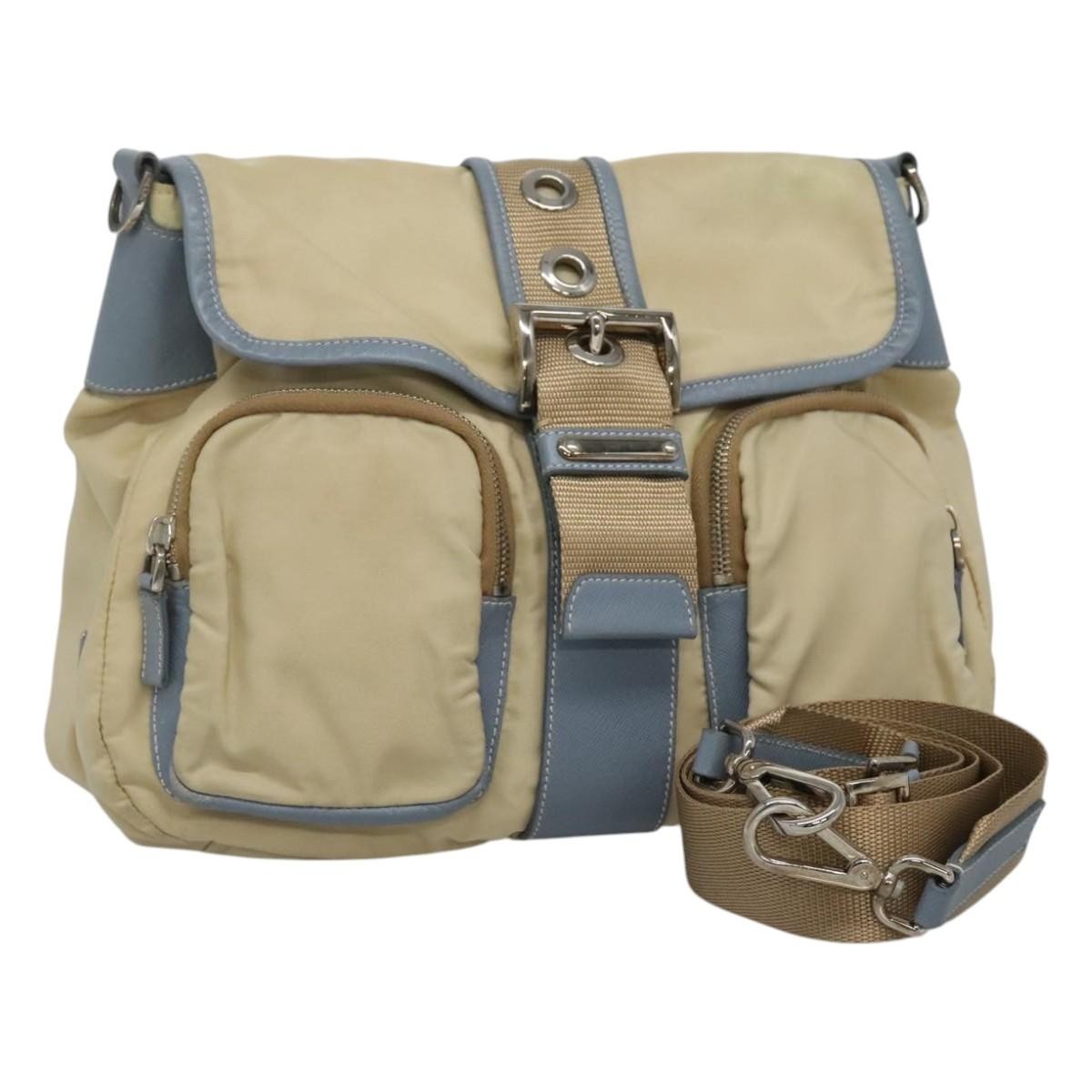 Prada Double Pocket Buckle Flap Bag Tessuto
