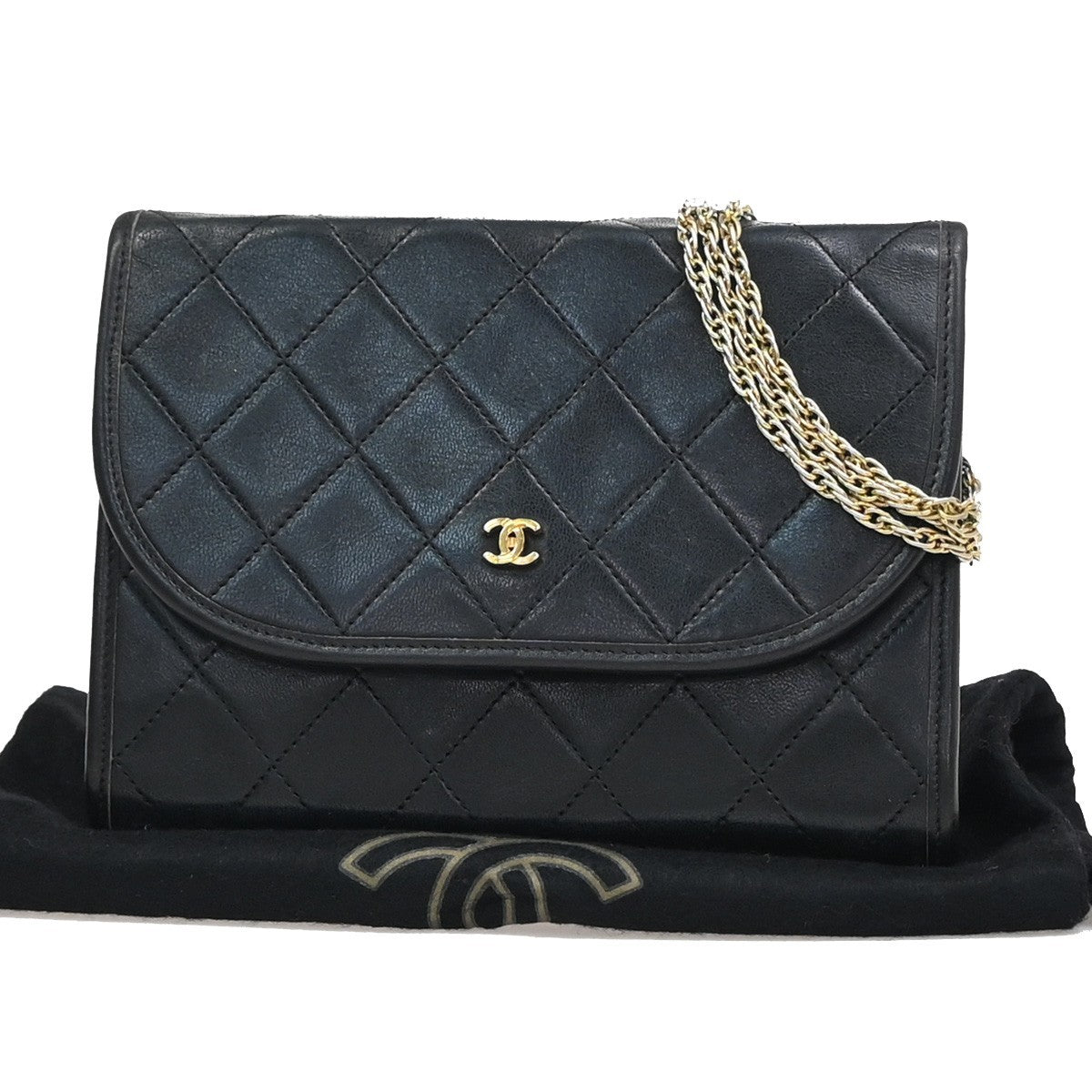 Chanel Vintage Round Flap Bag Quilted Lambskin
