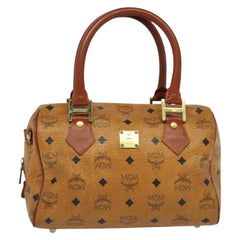 MCM Visetos Handbag Canvas and Leather