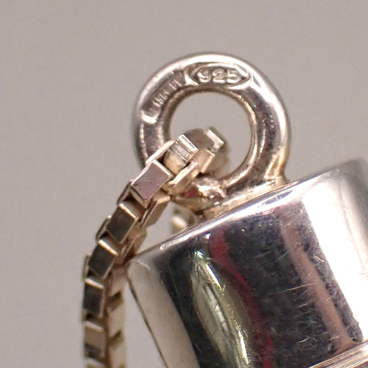 Gucci Bamboo Drop Pendant Necklace Sterling Silver