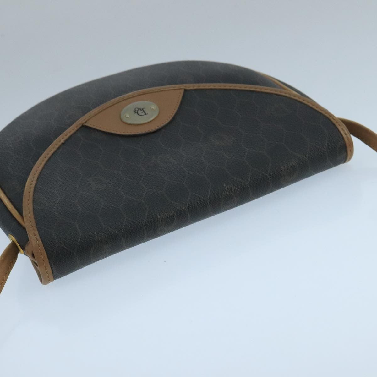 Christian Dior Vintage Honeycomb Flap Crossbody Bag Canvas and Leather