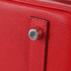 Hermes Birkin Handbag Red Epsom with Palladium Hardware