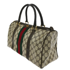 Gucci Vintage Web Boston Bag GG Coated Canvas