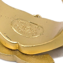 Chanel Logo Bangle with Chain Attached CC Ring Metal with Crystal