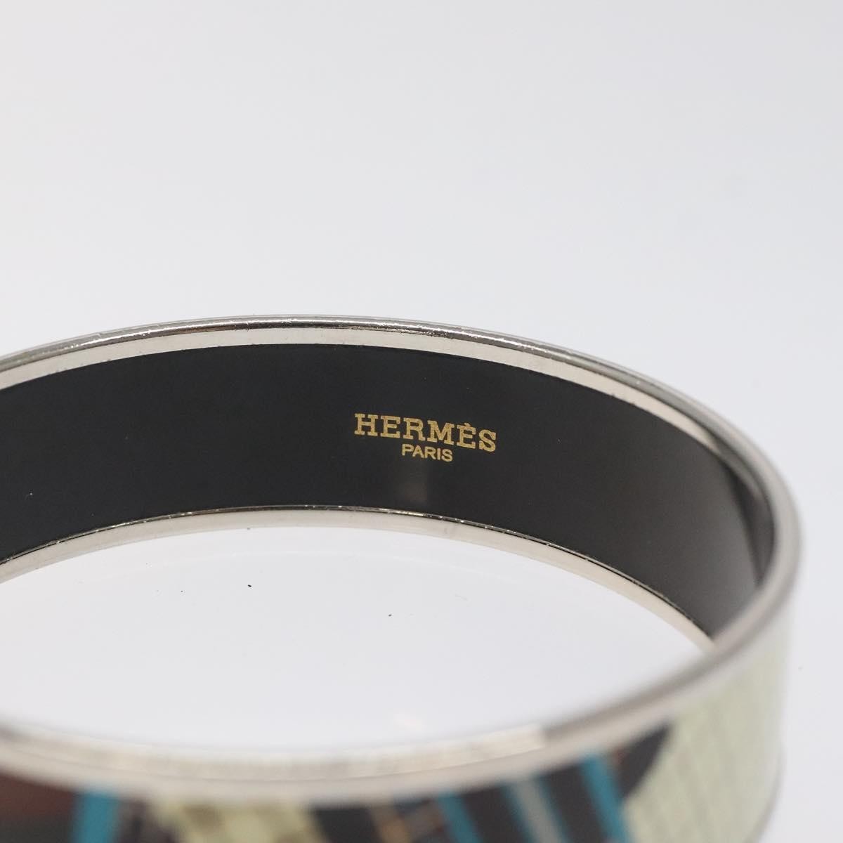 Hermes Vintage Bangle Bracelet Metal with Leather