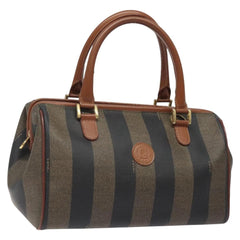 Fendi Vintage Pequin Boston Bag Coated Canvas