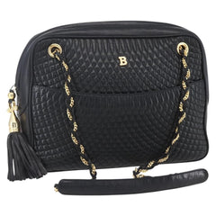 Bally Vintage Chain Shoulder Bag Quilted Leather