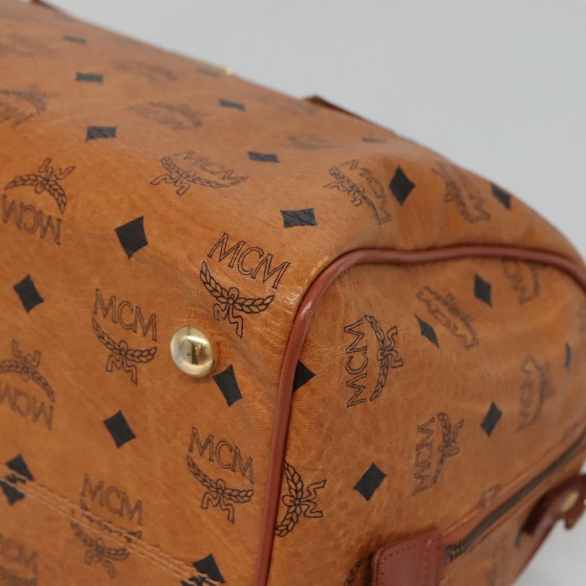 MCM Visetos Handbag Canvas and Leather