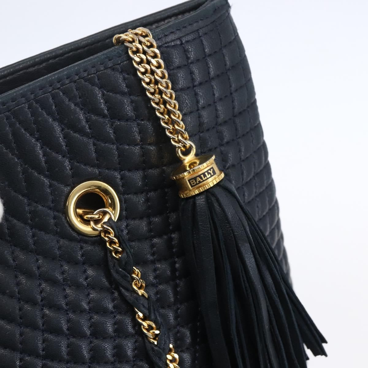 Bally Vintage Chain Shoulder Bag Quilted Leather