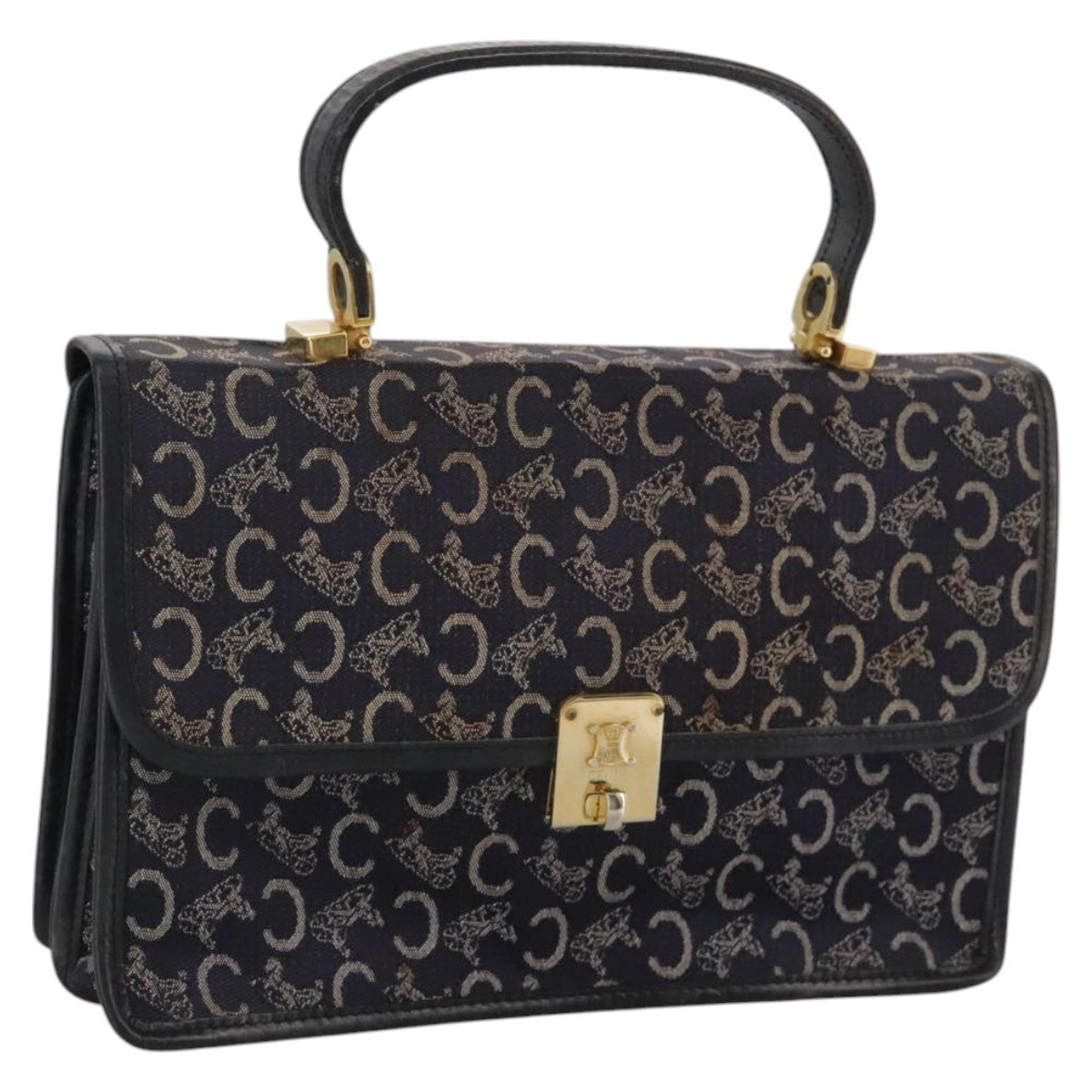 Celine C Sulky Handbag Canvas