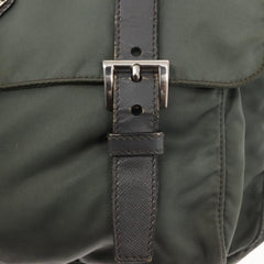 Prada Double Buckle Flap Messenger Bag Tessuto