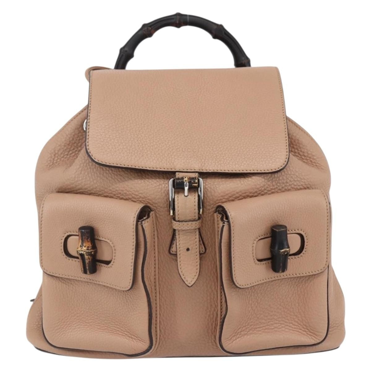 Gucci Vintage Bamboo Backpack Leather