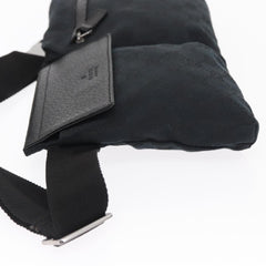 Gucci Vintage Double Belt Bag GG Canvas with Leather